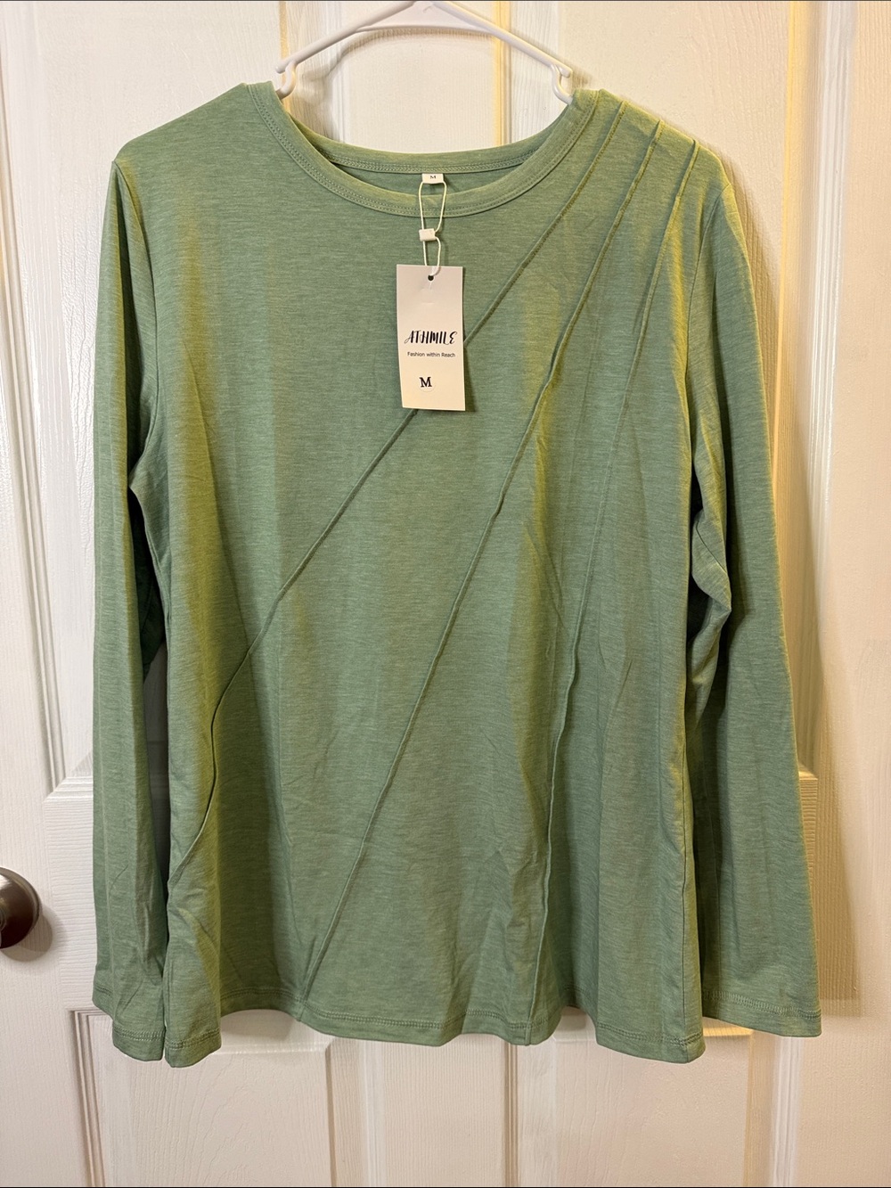 Women's Sage Green Long Sleeve Crew Tee